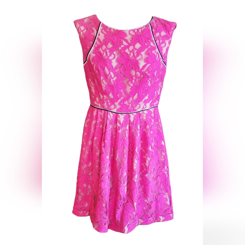 PINK LACE DRESS DONNA RICCO NEW YORK SIZE 6